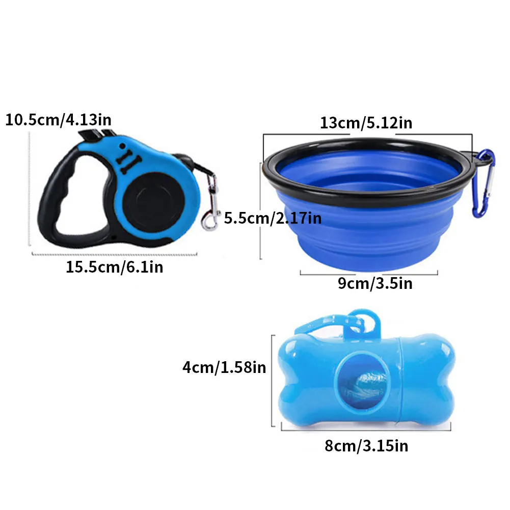 

Retractable Dog Leash Set Automatic Extendable Pet Harness Lead With Bowl Trash Bag Pets Accessories Puppy Dog Harness Leash