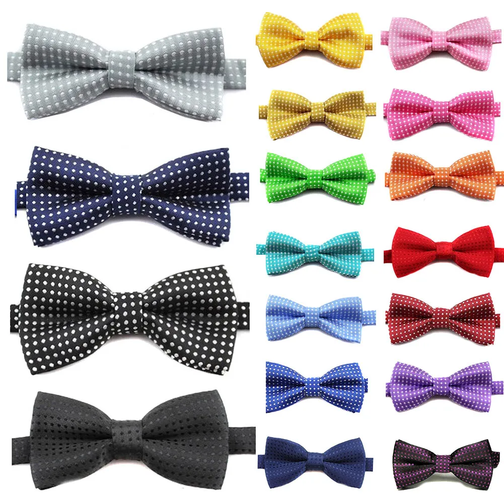 

New Children Fashion Formal Cotton Bow Tie Kid Classical Dot Bowties Colorful Butterfly Wedding Party Pet Bowtie Tuxedo Ties