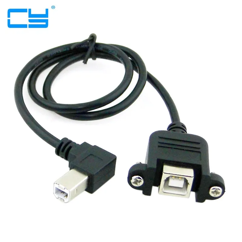 

Degree Right Angled USB B Male type to Female extension cable with screws for Panel Mount 50cm 100cm