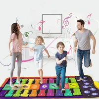 kids musical mat double row piano 8 instrument music game keyboard baby playing carpet kid interactive dance pad educational toy