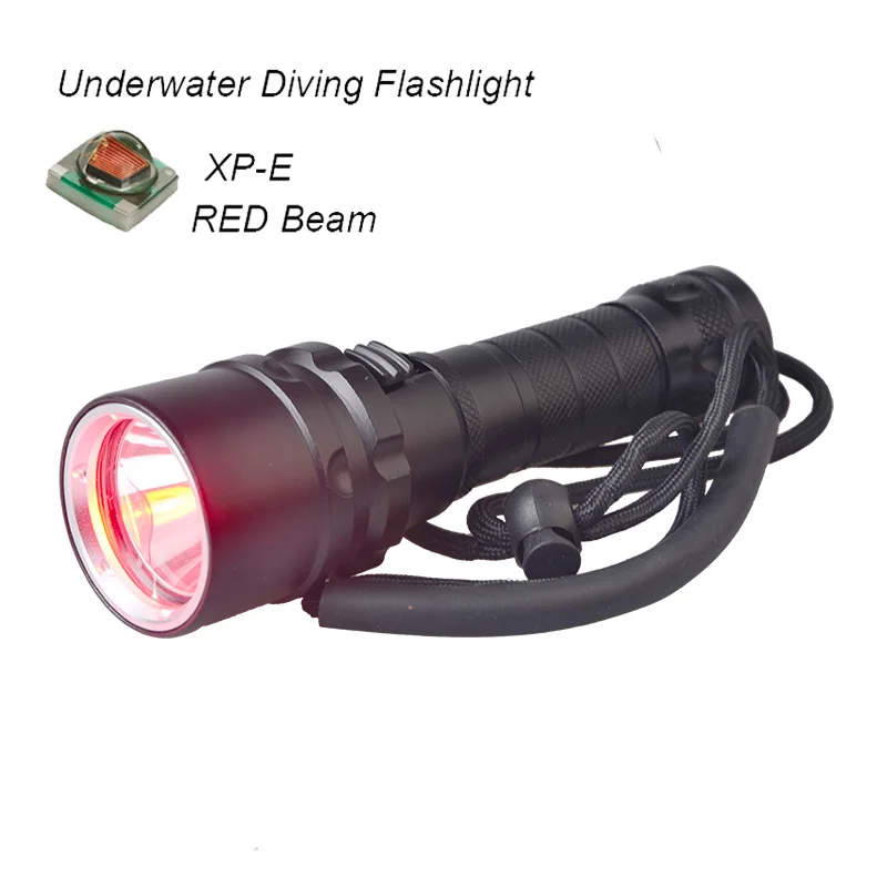 [ ] CREE XM-L2 XML-T6 светодиодный профессиональный светодиодный фонарь для использования под водой Дайвинг фонарик водонепроницаемый фонарь - Испускаемый цвет: RED