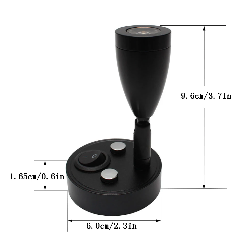 

Black/Silver 3W DC12V LED Spot Reading Light With Switch Caravan Camp Trailer Boat Wall Bedside Lamp Home Room Interior Lighting