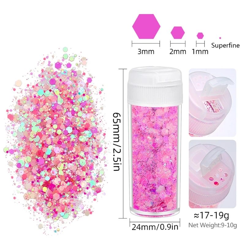 

J60E 12/18/24 Color Shining Glitter Powder Sequins Epoxy Resin Crafts Filler Pigments Nail Art Decorations DIY Jewelry Making