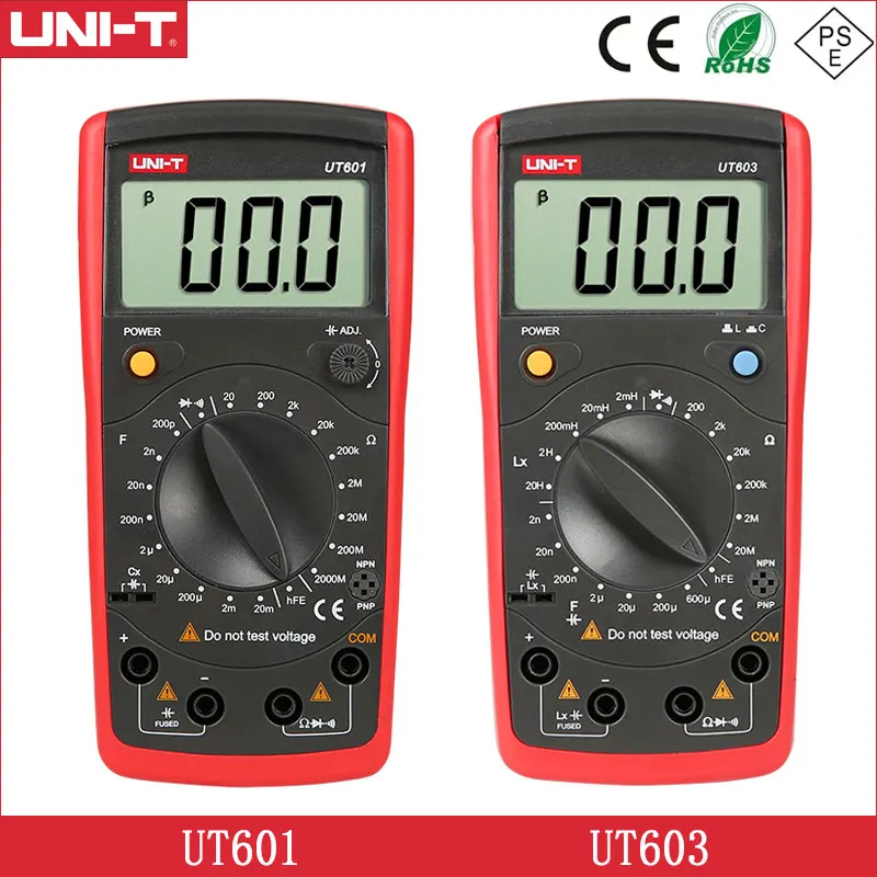 

Inductance Capacitance Resistance Tester UNI-T UT601 UT603 Hand-Held Portable LCR Ohmmeter Meter Diode / Transistor Test LCD