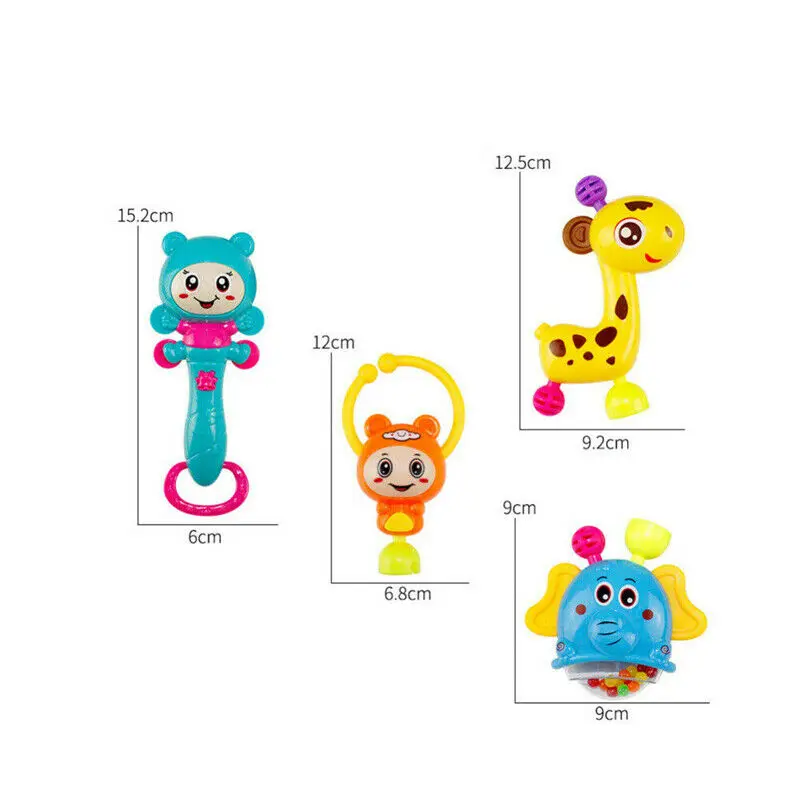 

8Pcs Portable Baby Rattles Teether Shaker Grab and Spin Rattle Toy Set Musical