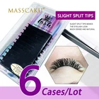 Ресницы MASSCAKU матовые супер мягкие для наращивания, 6 пачеккомплект