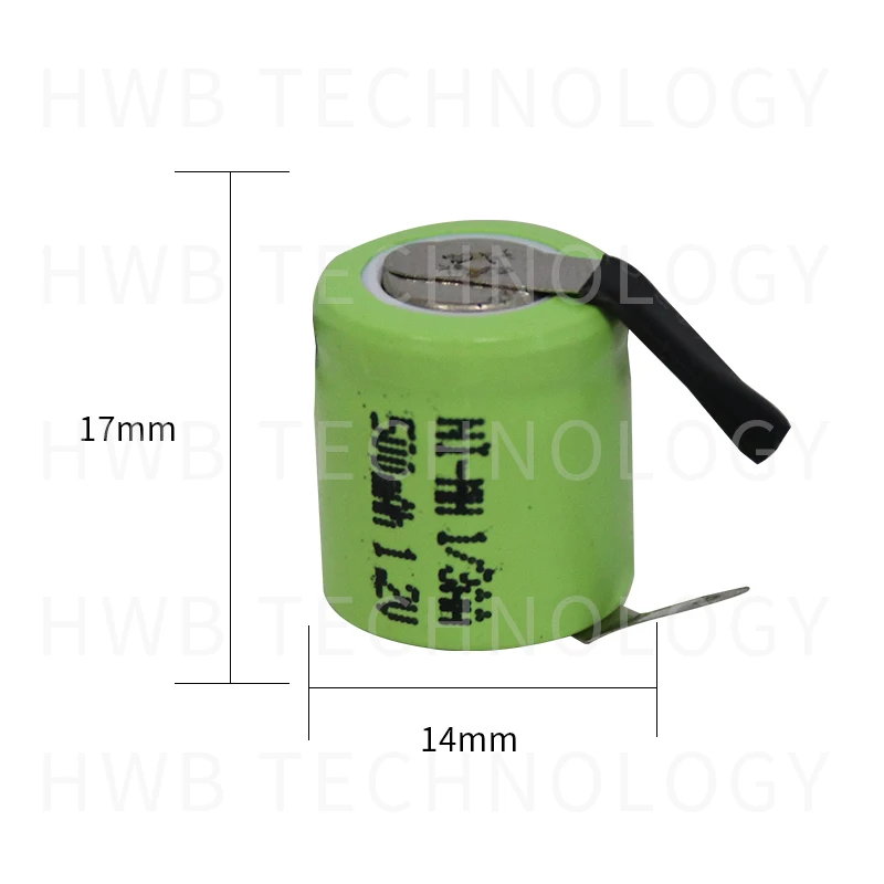 KX Оригинальный Новый 1 2 V 1/3AA 500mAh Ni-MH 1/3 AA перезаряжаемая батарея с контактами