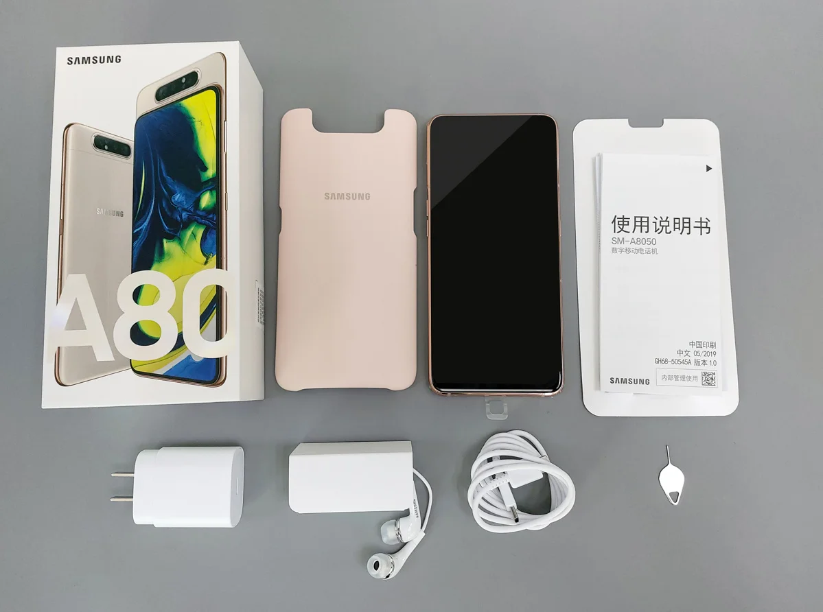 Samsung Galaxy A80 Mobile phone 6.7” Snapdragon 730G Octa Core Rotating Camera 48MP 8GB 128GB 3700mAh NFC Android 4G Smartphone
