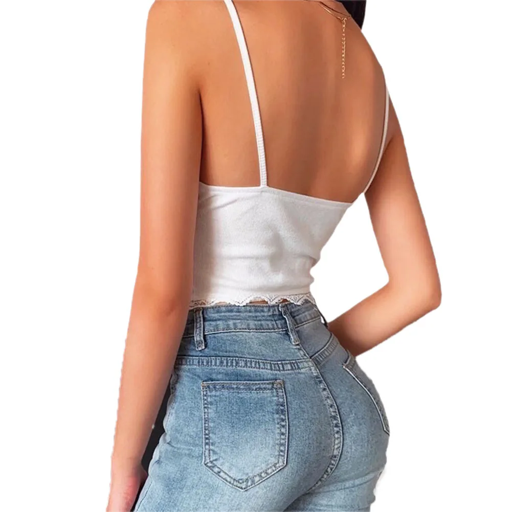 Новинка Женская Сексуальная кружевная кофта с V образным вырезом летний топ без