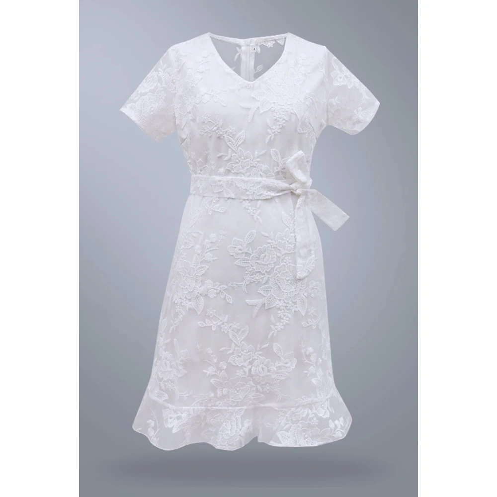 Кружевное пляжное мини-платье тонкая туника для пляжа накидка на бикини женская