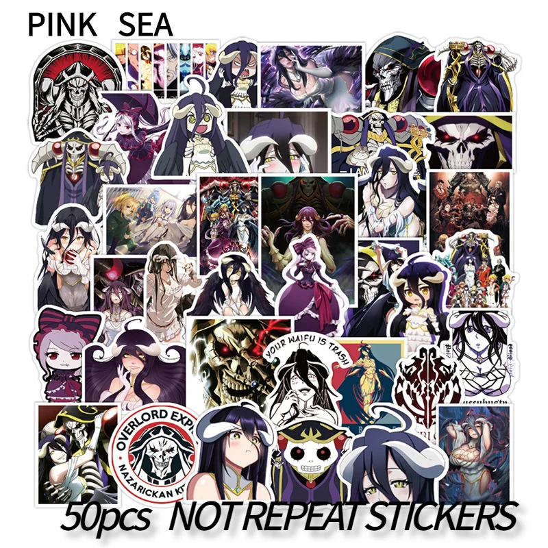 10/30/50Pcs/Set Classic Japanese Anime Overlord Waterproof Graffiti Stickers For Laptop Luggage Motorcycle Phone Skateboard