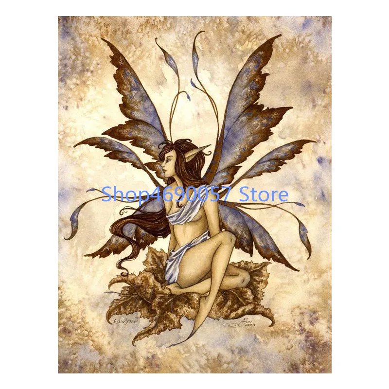 

DIY 5D Full Round Square Drill Diamond Painting Butterfly Fairy Mosaic Kit Rhinestone Drawing Picture Home Decoration Art Craft