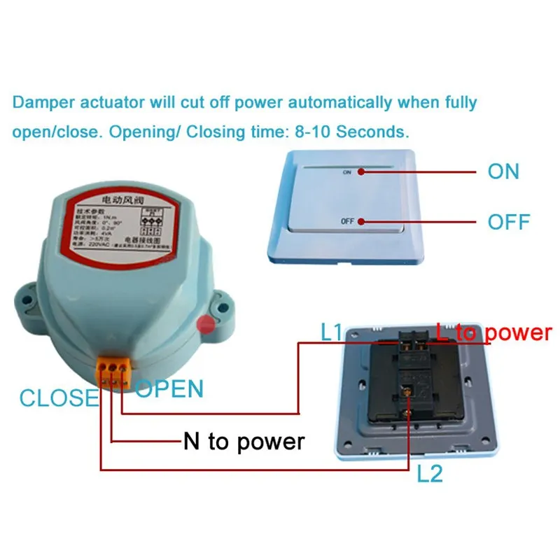 Привод для демпферы воздуха заслонка 220 В переменного тока 24 постоянного в