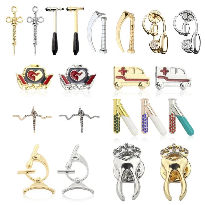 Медицинские ювелирные изделия пробирки для ларингоскопа с микроскопом брошь