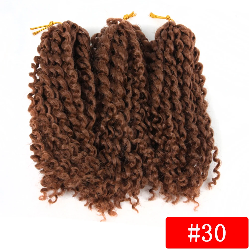 30 8 дюймов с поддержкой 3 шт./упак. 60 пряди Marley косы афро кудрявые, на крючках, косички, синтетика, плетение, накладные волосы на заколке для Для женщин - Цвет: 30