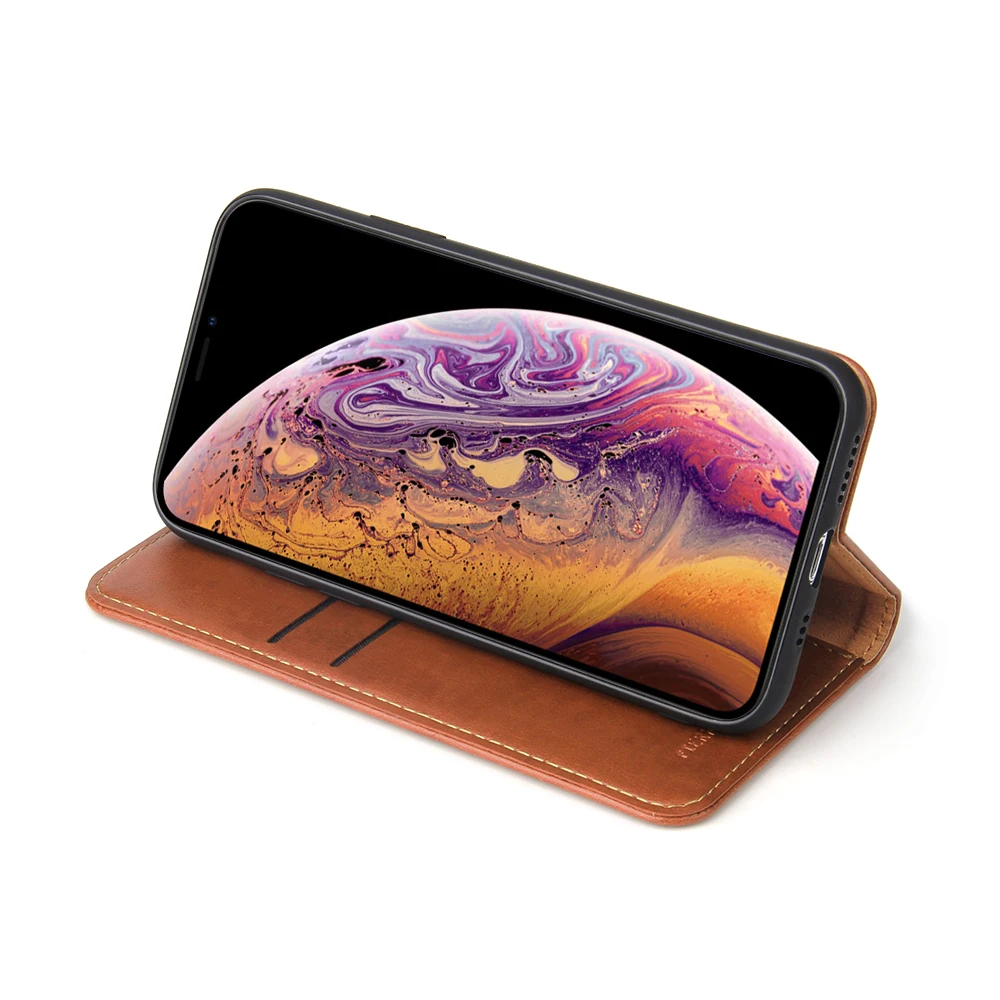 Для iPhone Xs Max XR X 8 7 Plus PU кожаный ударопрочный кошелек с защитой от царапин защитный