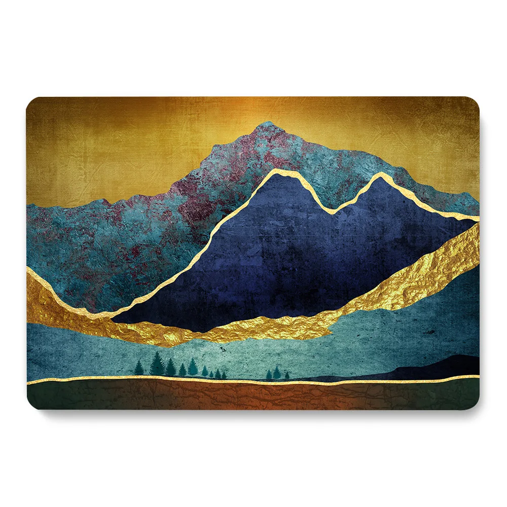 Темно Золотой Рисунок гор чехол для ноутбука Apple MacBook retina Air 11 12 13 3 новый Pro 15 4 16