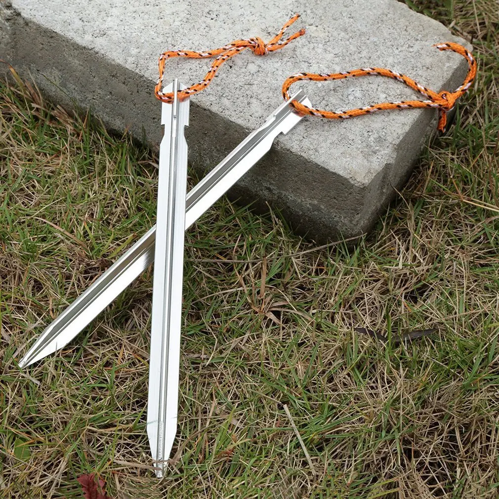 

18cm Aluminument Alloy Tent Pegs Nails with Rope Stake Camping Hiking Equipment Outdoor Traveling Tent Sand Ground Accessories