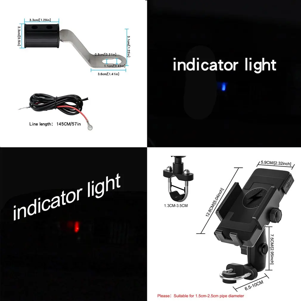 

Motorcycle Wireless Fast Charging Mobile Phone Holder Electric Vehicle Mobile Phone Navigation Bracket