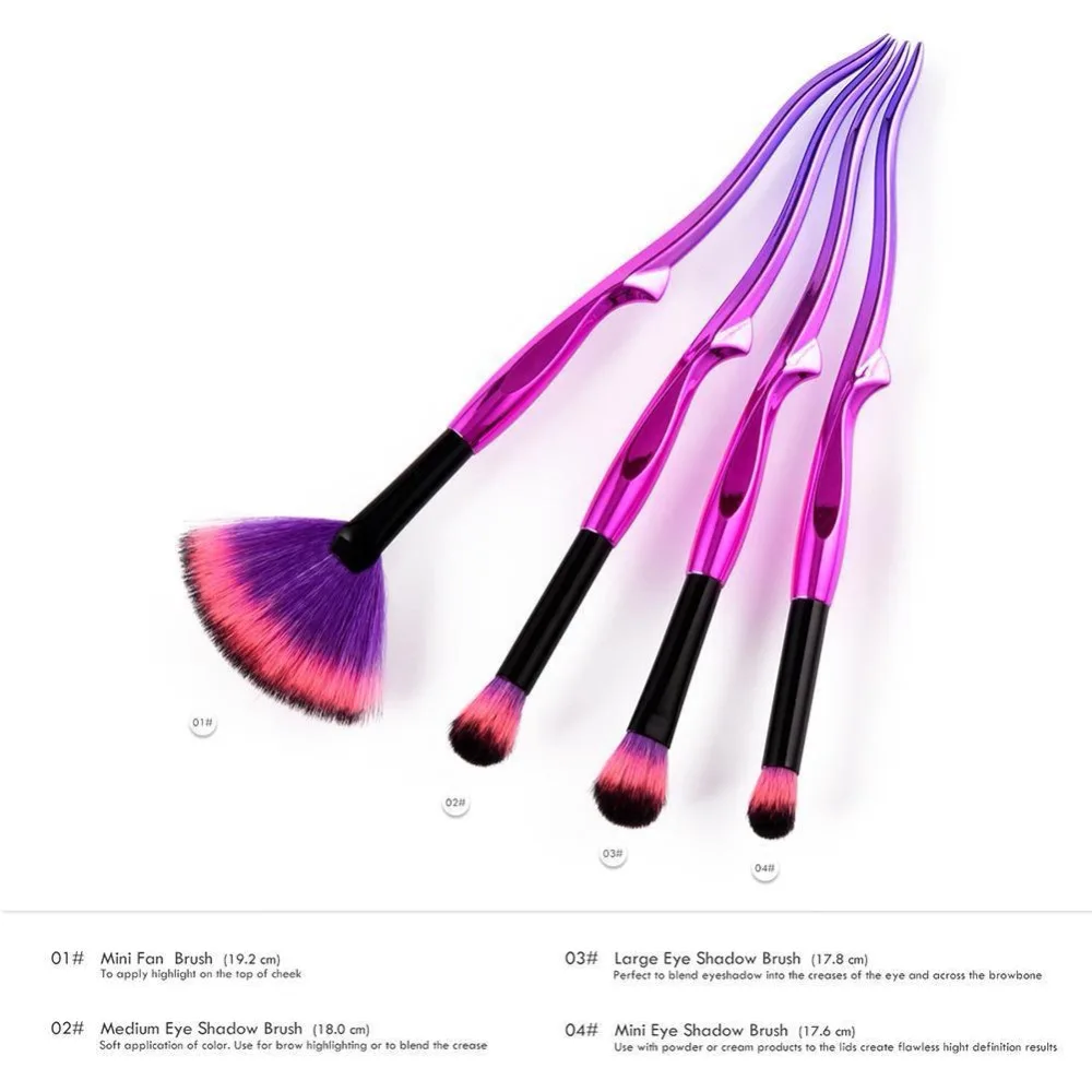 GUJHUI 1/4/шт. Волнистая ручка мини большой веер тени для век макияж кисть смешивания