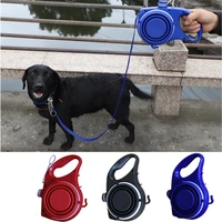 new multifunction pet dog leash with built in water bottle bowl waste bag dispenser pets accessories dog supplies