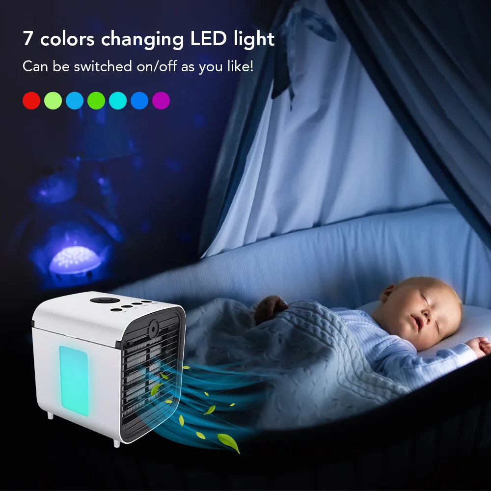 

Mini Air Conditioner Fan Humidifier Purifier Portable For Home Room Office With Water Tank Air Conditioning