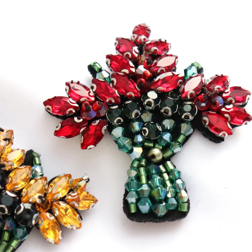 1 шт. Красивый букет цветов Стразы бисерное покрытие патчи ручной работы одежда с