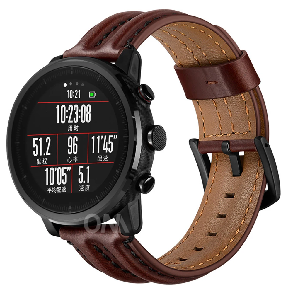 Модные часы из натуральной кожи ремешок для Xiaomi AMAZFIT Stratos спортивные 1 2 2S сменный