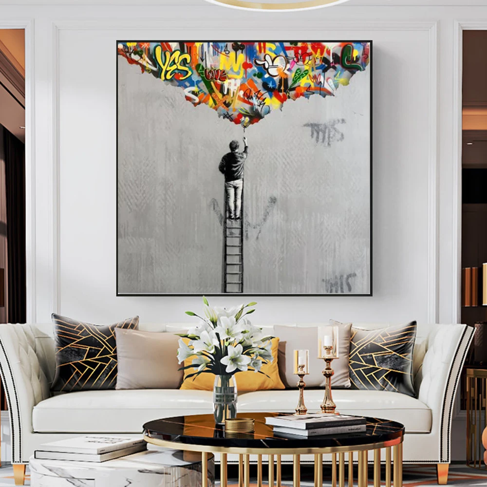 

Street Graffiti Art Canvas Paintings " A Graffiti Artist" Posters and Prints Wall Art Picture for Living Room Home Cuadros Decor