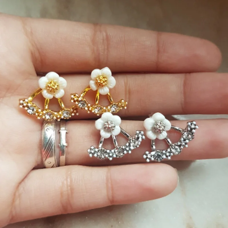 SMJEL модные корейские вишни цветок серьги гвоздики для женщин несколько персик