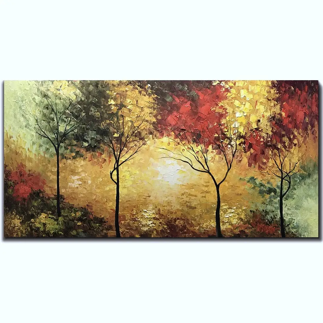 

Modern Impressionism Colorful Tree Art No Framed Oil Painting on Canvas Hand-Painted Forest Wall Art Living Room Interior Decor
