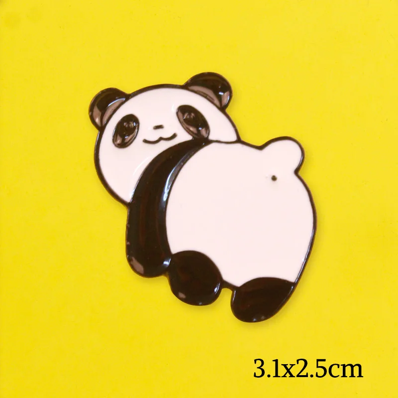 Panda Brooches Metal Pins For Clothes Icons Cute Anime Decoration Lapel Pin Gift Round Backpack Badges Accessorie | Дом и сад
