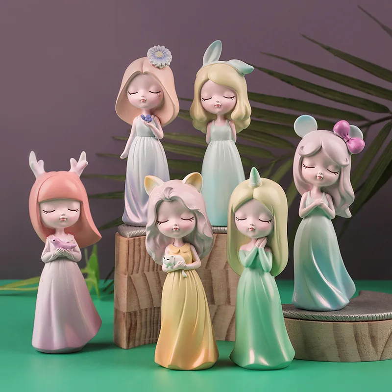 

Lovely Girl Blind Box Toys Wind Series Mysterious Box Home Kawaii Table Decor Table Decor Gift Style Random