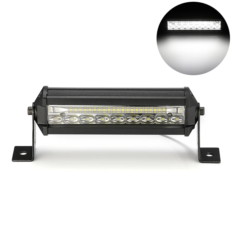 

1Pcs Mini 7Inch 30LED Light Three Heads 12-80V LED Work Light Bar Flood Pods Driving Off-Road Tractor 90W 5400LM IP67