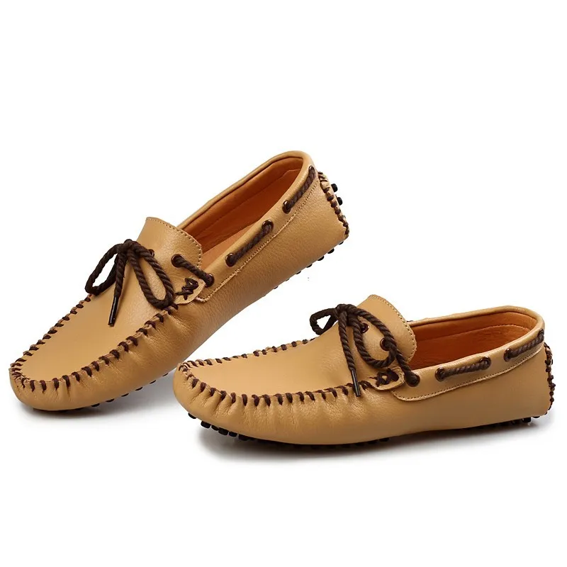 Man Casual Shoes Drive Walk Luxury Leisure England Lace Up Loafer Men Genuine Leather Slip-on Moccasins Handmade | Обувь