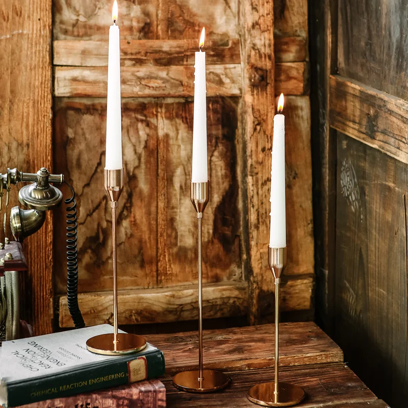 

Luxury Candles Holder Retro Table Centerpieces Candle Holder Gold Decorations For Living Room Chandelier Bougeoir Home Decor