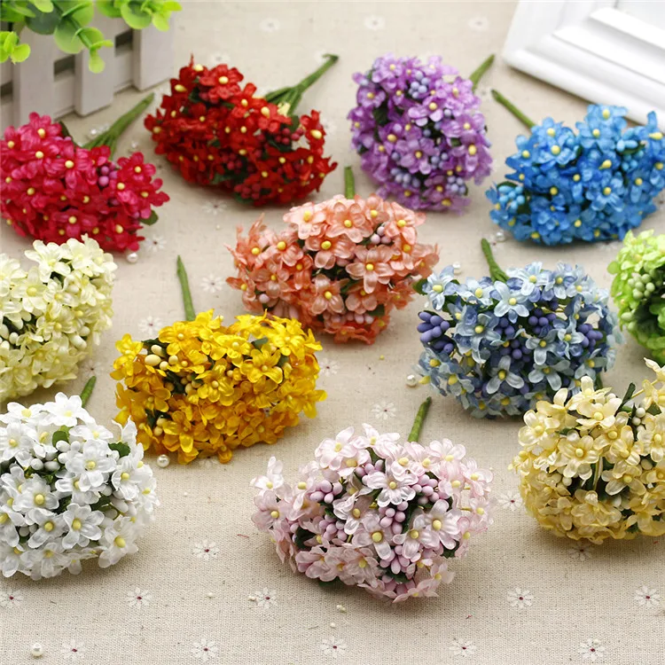 1 5 см искусственная ткань Babybreath цветы шелк персик фотоэлемент для рукоделия