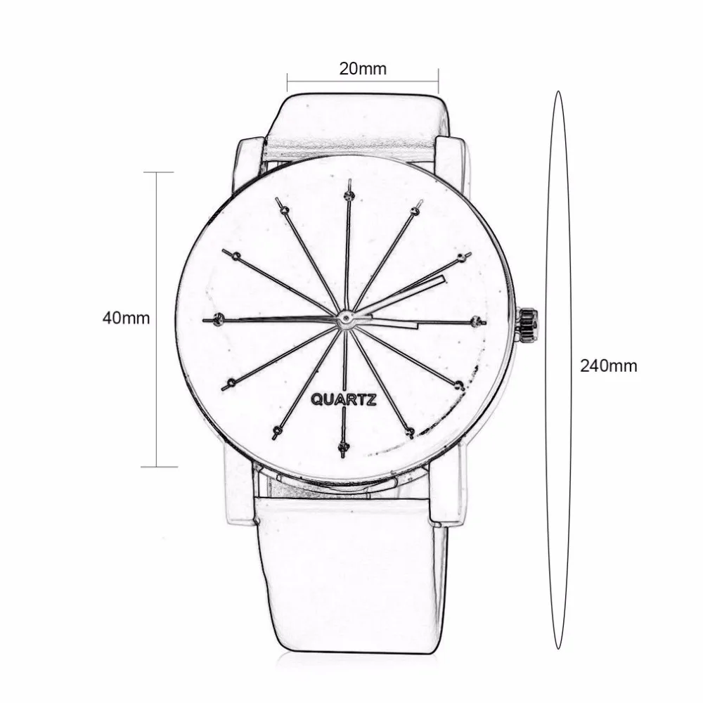 

Fashion Leather Wristband Vintage Line Scale Quartz Movement Boys Girls Student Wristwatch Lover Casual Round Dial Wrist Watch