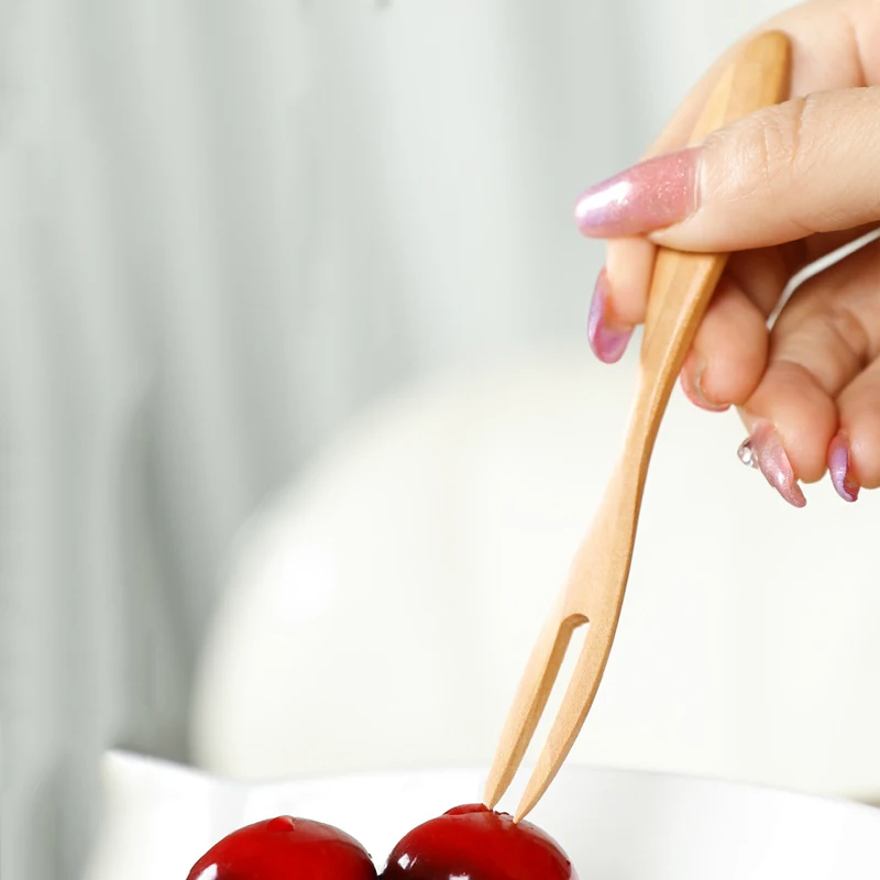 5 шт. одноразовые бамбуковые вилки для фруктов | Дом и сад