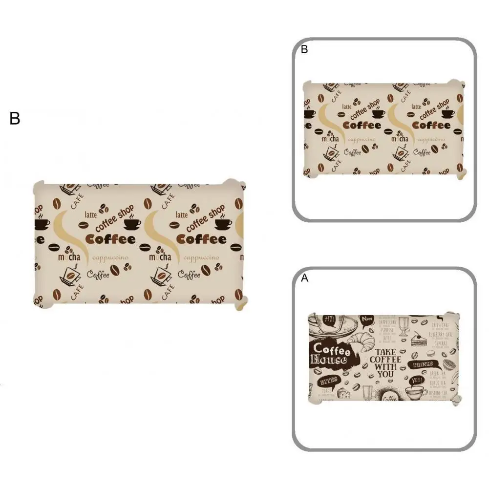 

Useful Table Linen Long Lasting Flax Retro Style Coffee Pattern Table Cover Dinning Table Cloth Table Cover