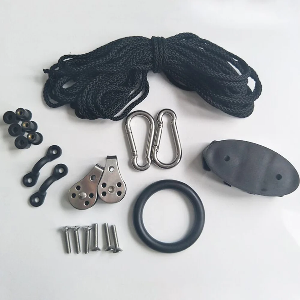 

1 Set Water Sports Kayak Canoe Anchor Trolley Kit Cleat Rigging Ring Pulleys Pad Eyes Well Nuts Screws Kayak Accessories