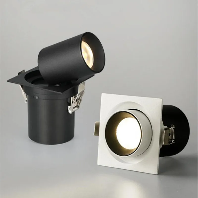 

360° rotating flexible COB LED downlight, 9W12W18W LED ceiling spotlight, AC85~265V, indoor lighting LED light