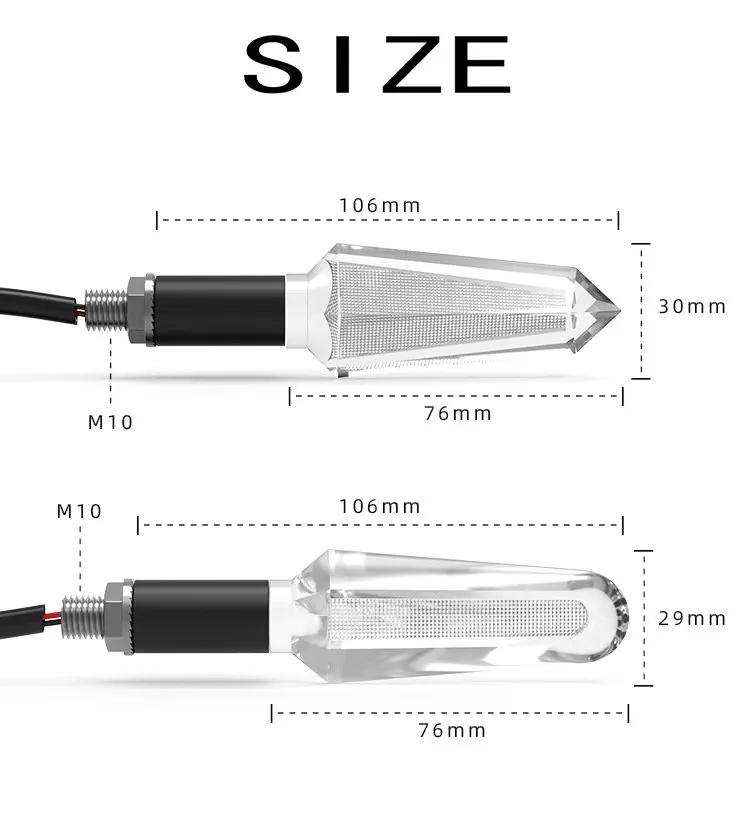 

Motorcycle led Turn Signal Light Transparent Design Motorbike Signal Indicator Light LED 12V For Honda Yamaha