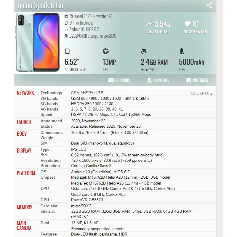 Высококачественный черный дисплей 6 52 дюйма для TECNO Spark Go KE5J Ke5k / SPARK GO 2020 KE5 |