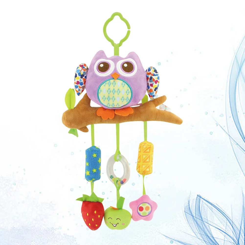 

Kid Baby Crib Pram Hanging Bell Puppet Toys Rattles Stroller Car Seat with Ringing Bell (Purple Owl)