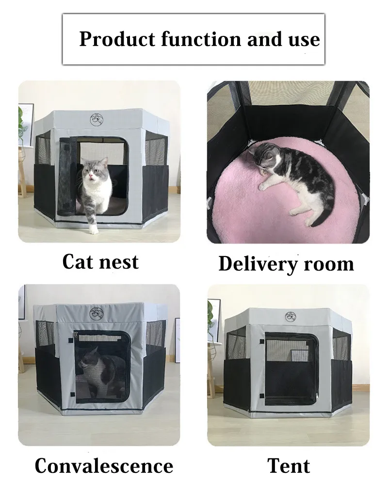 Переносная складная палатка для домашних питомцев домик собак восьмиугольная