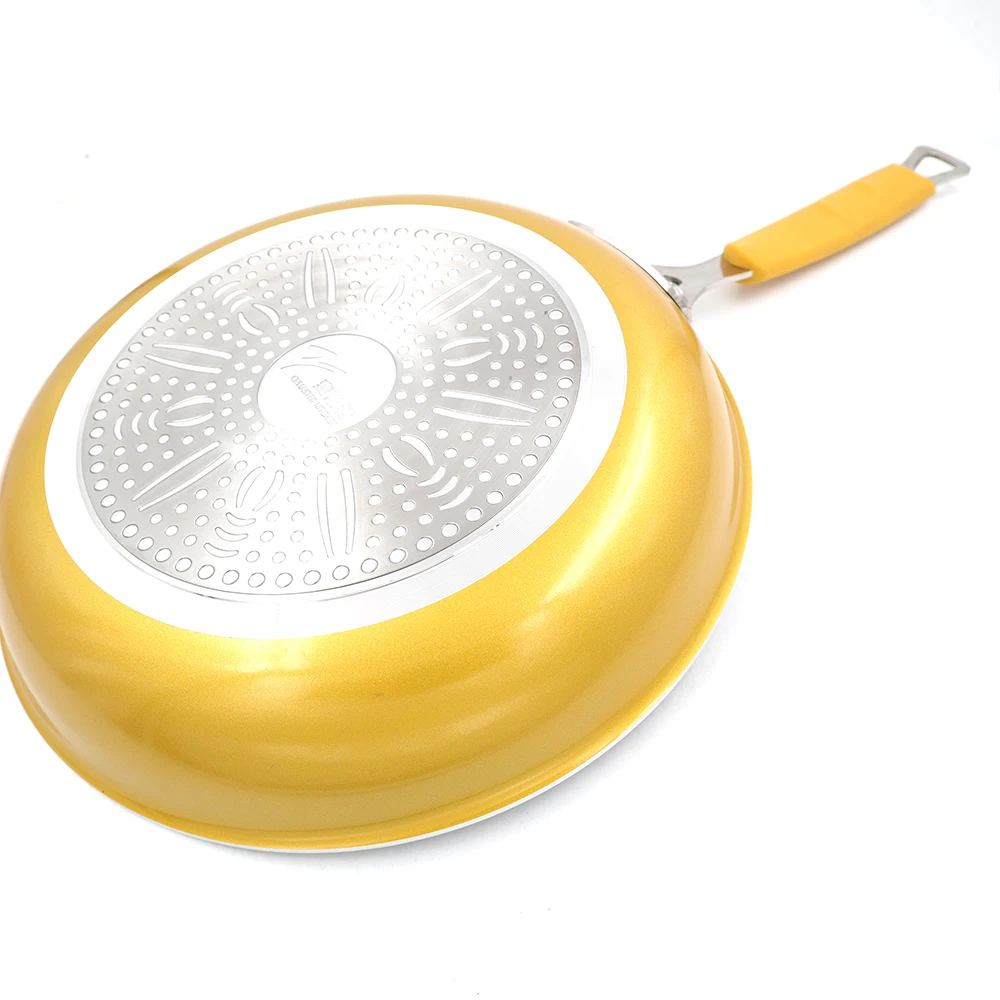 Сковорода с керамическим покрытием Master Star жаровня золотого цвета кастрюля для