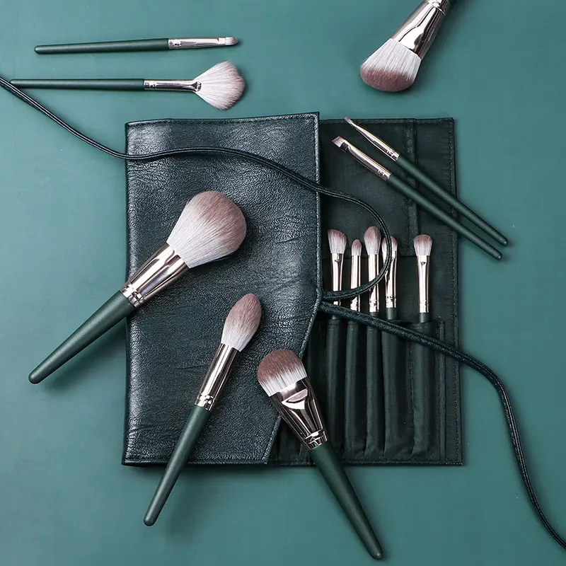ZOREYA Makeup Brush Set 14pcs Make Up Brushes With PU Leather Bag Powder Blusher Concealer and Eyeshadow 2020 New | Красота и