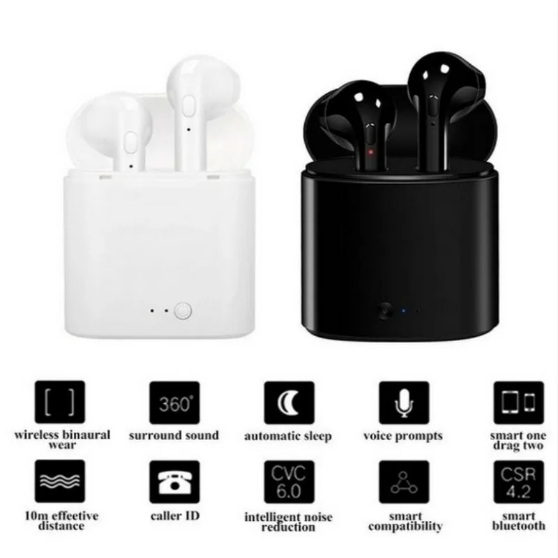 Новые беспроводные наушники с зарядной коробкой, мини bluetooth-гарнитура, наушники, стерео гарнитура, гарнитура с микрофоном для всех смартфонов