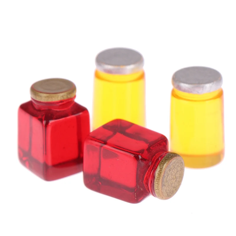 

3 Bottles Fruit Jam Honey Pot 1/12 Dollhouse Miniature Food Groceries Shop Kitchen Toys for Child Kids Toys Birthday Gift